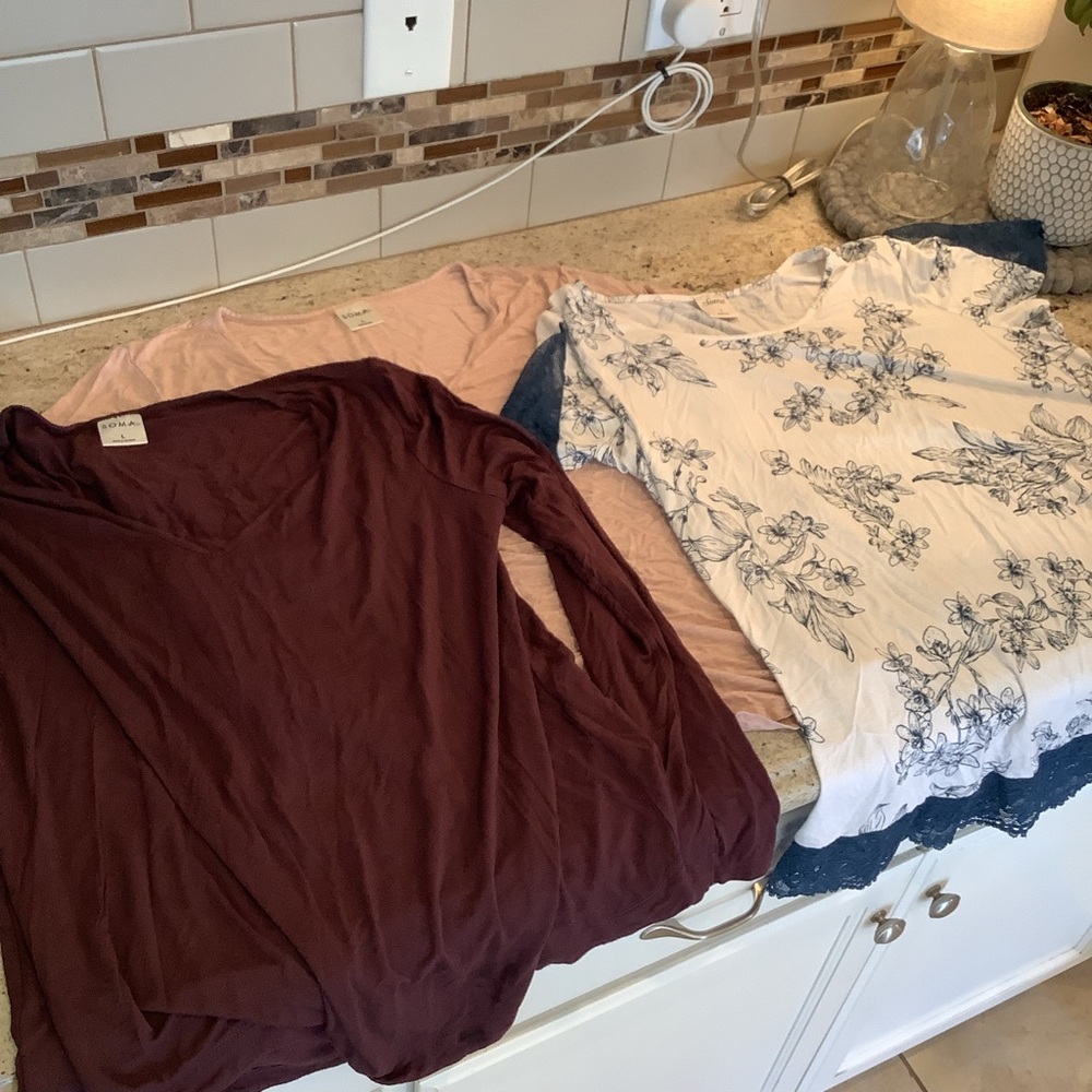 Soma Pajama Top Bundle [Set of 4] Size Large - Picture 2 of 7
